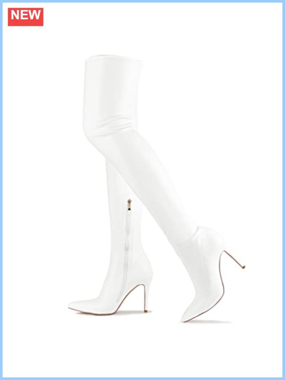 Suede PU Over the Knee Boots Pointed Toe Stiletto Thigh High